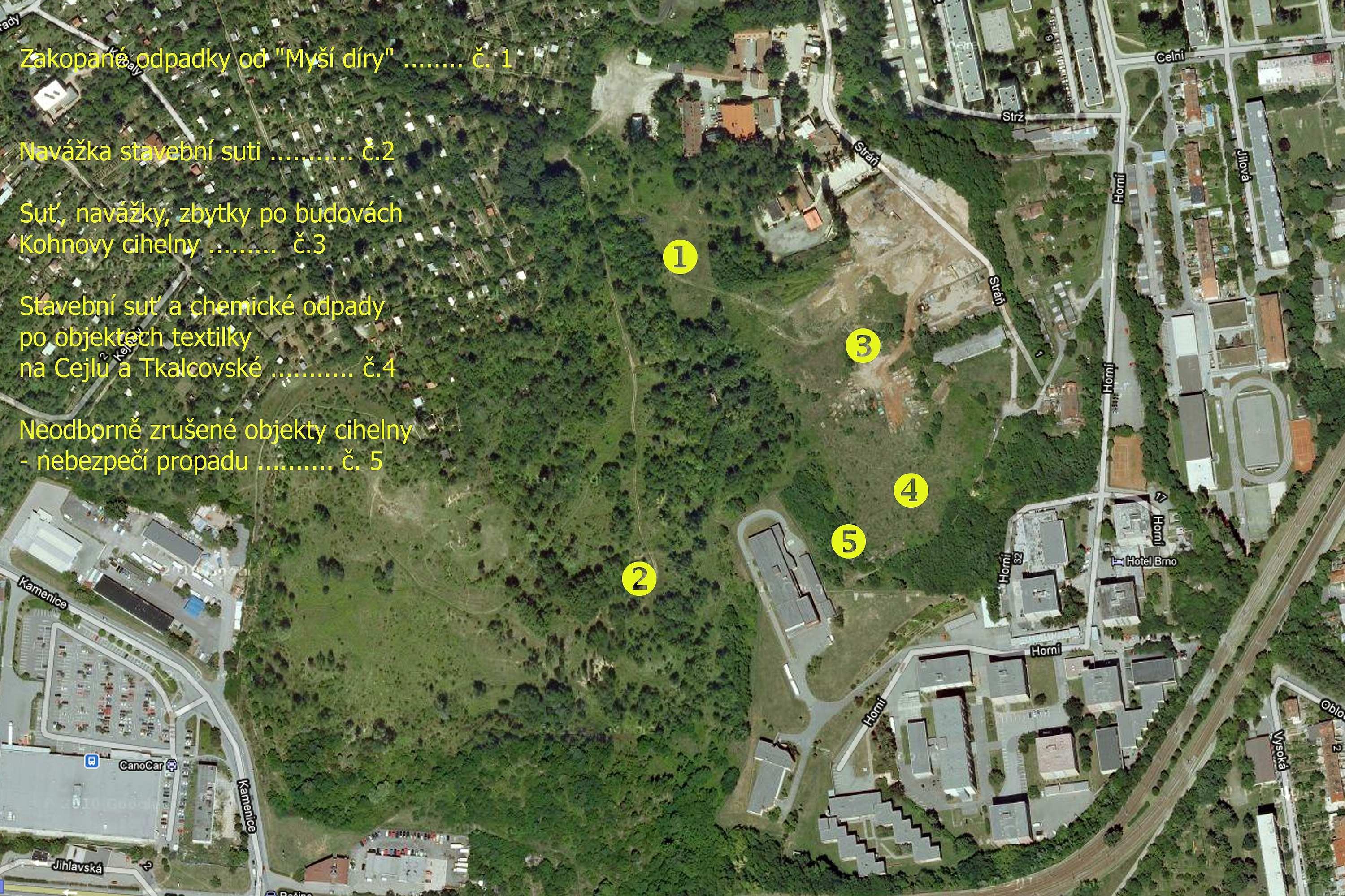 Mapa Kohnovy cihelny
